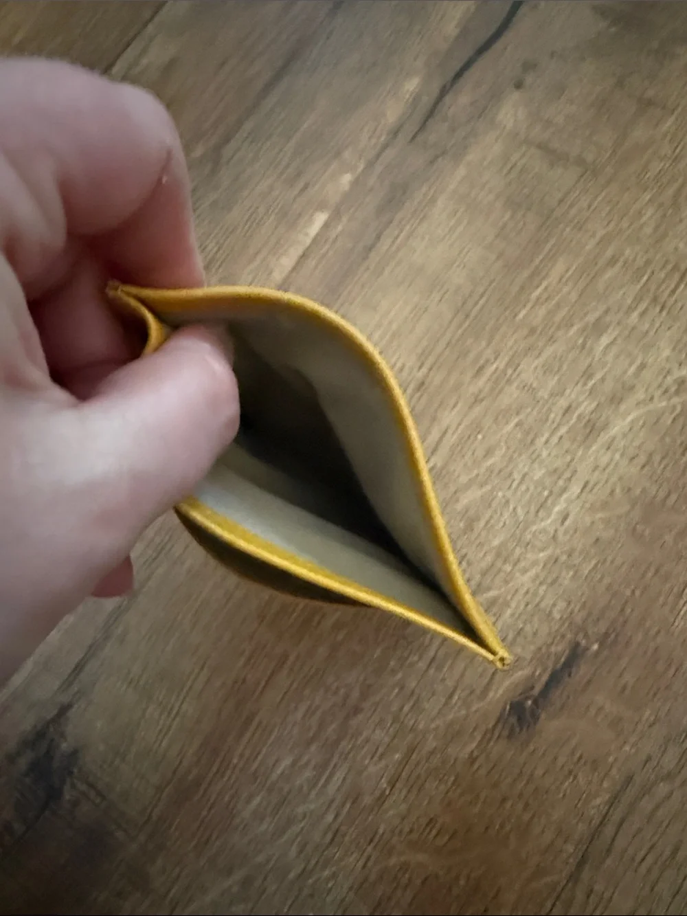 Longchamp Mustard Yellow Leather Card Holder